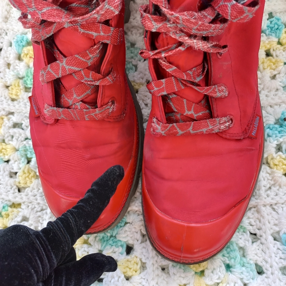 Palladium Women's Pampa Puddle Lite Red/Gray Waterproof Boots Size 9 US - Picture 17 of 17